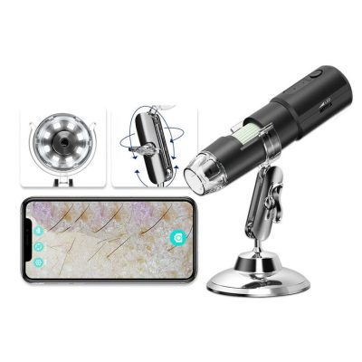 Wireless Skin Analyzer Machine Dermatoscope Scalp_Skin_Hair follicle Detection Testing Analysis Magnifier UV Skin Analyzer Professional 1000X Facial Skin Detector Digital Microscope